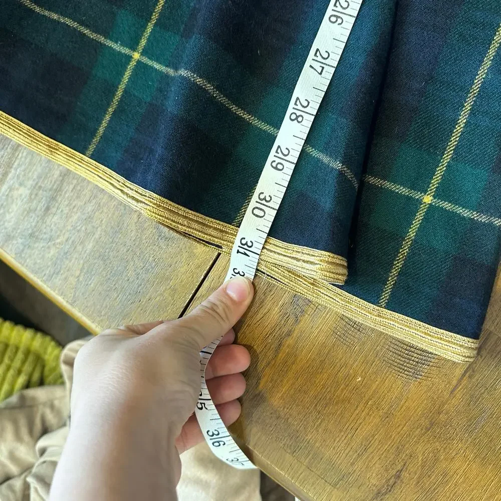 Ralph Lauren Green Plaid Wool Blend Dress - Size 14 New With Tags Winter Formal